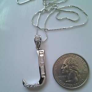 CZ 925 SILVER INITIAL NECKLACE